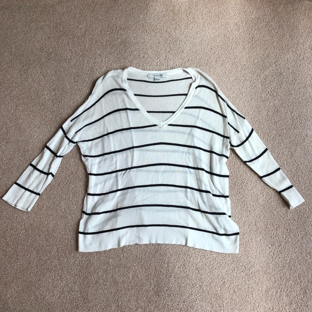 Forever21 Stripe Vneck